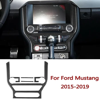 

5 Pcs/set High Quality Real Carbon Fiber Center Console Decor Covers Trim Fits For Ford Mustang 2015-2019 Series