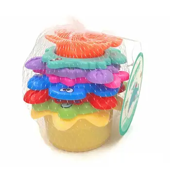 

8PCS Bath Toys Plastic Cute Sea Animal Funny Educational Toys Stacker Toys Stacking Cups for Baby Kids Toddlers