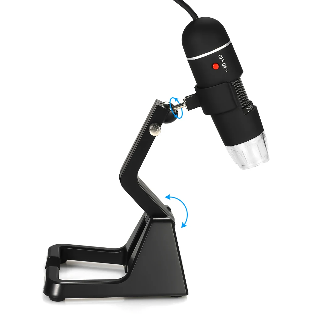 25X-600X USB цифровой микроскоп зум эндоскоп Лупа microscopio с 8-Универсальный светодиодный светильник стенд True 2.0MP видеокамера