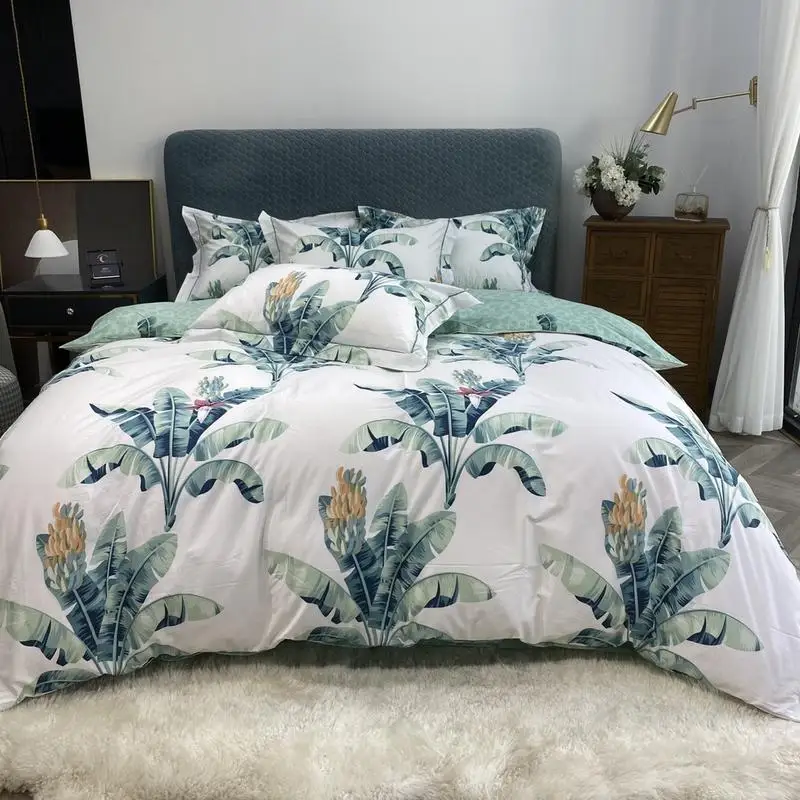 

Hot Retro 100% Cotton Duvet Cover Set Printing Bedding set Red Grey Queen size Flat fitted 4pcs