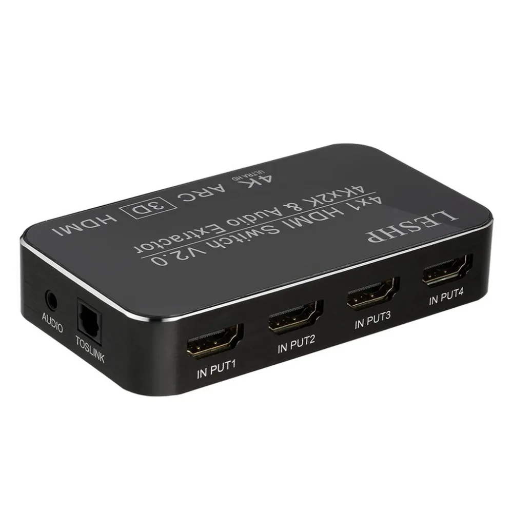 LESHP 4-портовый 4x1 мультимедийный интерфейс высокой четкости HDMI переключатель V2.0 4K x 2K ARC Full HD 1080P Sup порт s MHL светодиодный индикатор