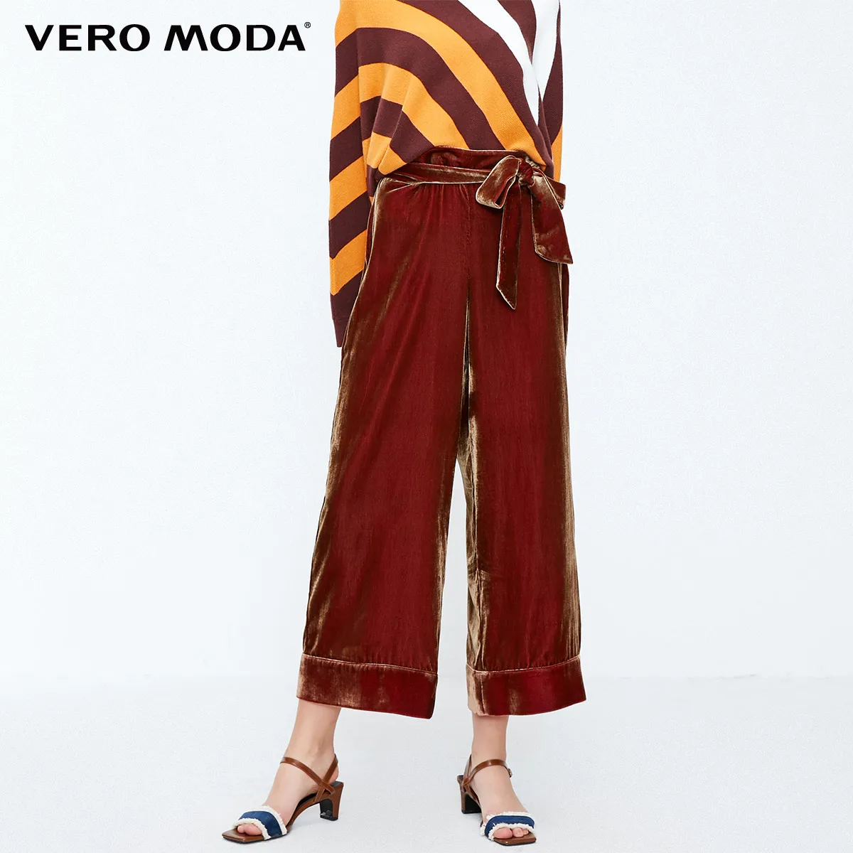 Vero Moda OL стиль женские средней посадки замши на шнуровке укороченные брюки | 318450506 - Color: Burnt caramel