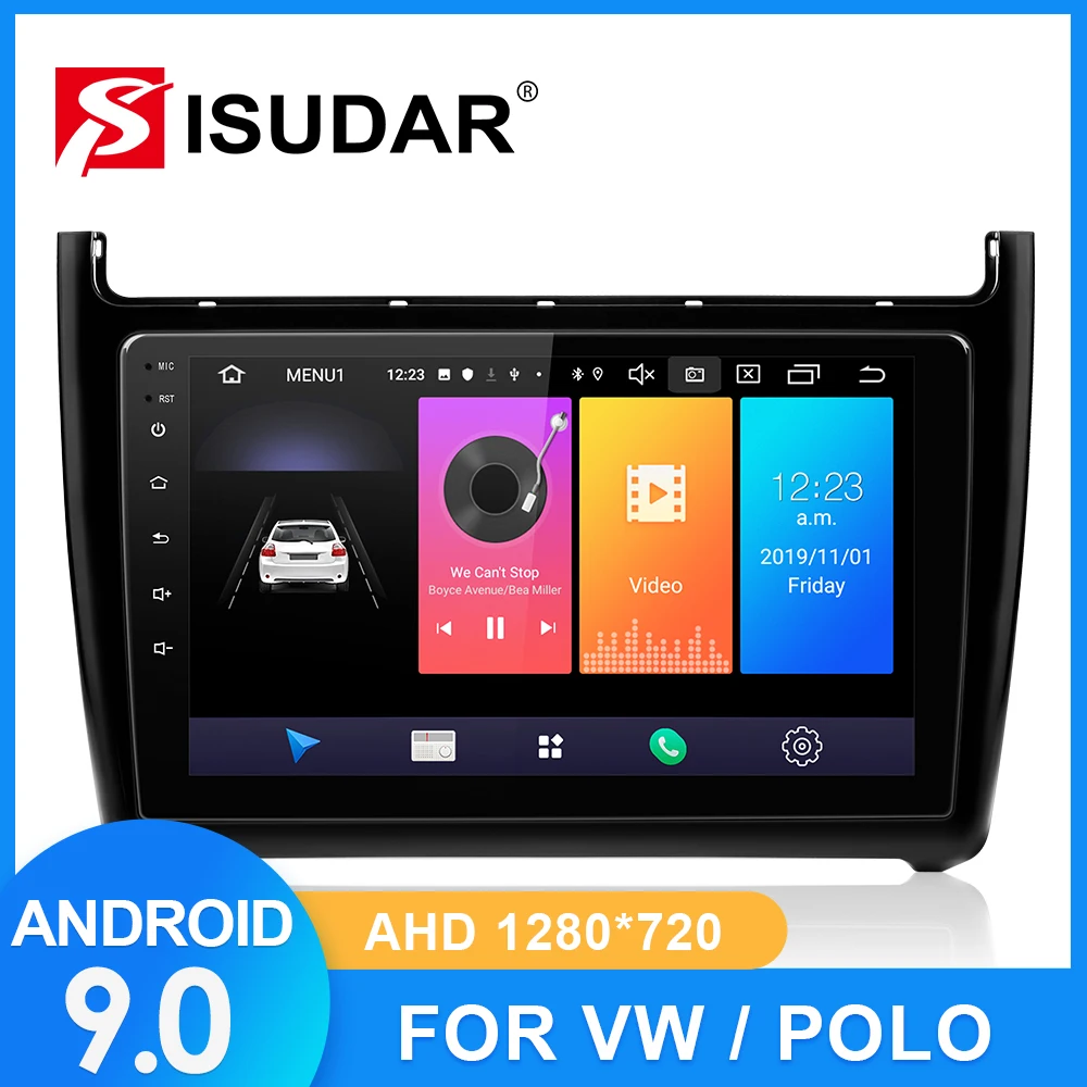 ISUDAR Автомагнитола для VW/Volkswagen/POLO Sedan 2009- 2 din Android 9 Авторадио Мультимедиа gps DVR камера ram 2GB rom 32GB USB