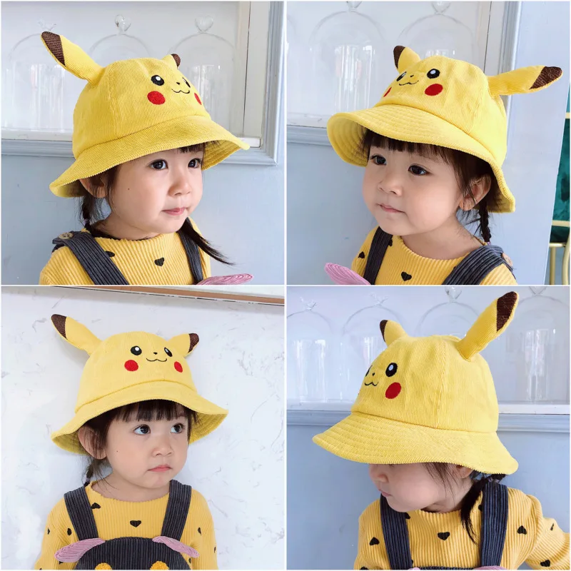 hats anime pikachu pokemon pikachu cute had anime pikaci Hat Panama Bob Fisherman Caps Gorra Beach Cap High Quality