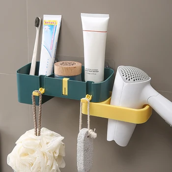 

Punch-free Hair Dryer Storage Rack Holder Multifunctional Bathroom Storage Shelf Organizer TN88