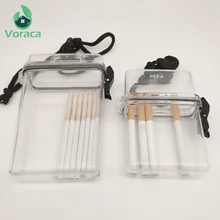 Прозрачный водонепроницаемый прозрачный чехол для сигарет, переносной пластиковый держатель для помады с ремешком
