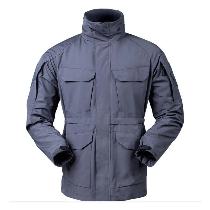 Зимняя Военная Тактическая Боевая M65 куртка мужская водонепроницаемая ветрозащитная с капюшоном мульти-карман пальто Мужская Рыбалка Охота ветровка - Цвет: Gray