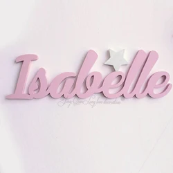 Custom Wooden Boy Girl Name Sign with Glowing in the dark Star Baby Name Signs Nursery Sign Kids Room Décor Signs Starry Night