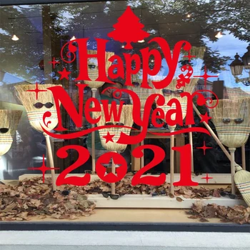 

Wall Sticker Christmas Tree Vinyl Sticker Sticker Mural 2021 New Year Christmas Sticker Window Poster Home Decoration SD-006