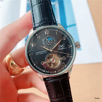 

IWC- New Automatic Mechanical Men Watch Silver Blue Stainless Steel Transparent Sapphire Glass AAA Glide Watches 998
