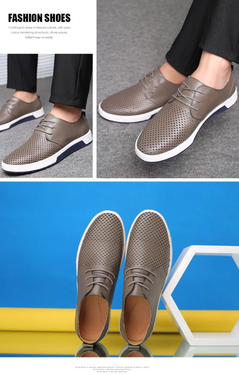 Merkmak Brand New Summer Breathable Men Leather Casual Shoes Plus Velvet Warm Winter FLats Fashion Lace-up Big Size Walking Shoe