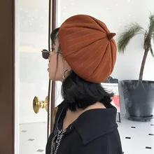 Женский шерстяной берет осень зима винтажные береты шляпа леди бант для Девочки Твердые теплые шляпы для прогулок женский берет французская шляпа