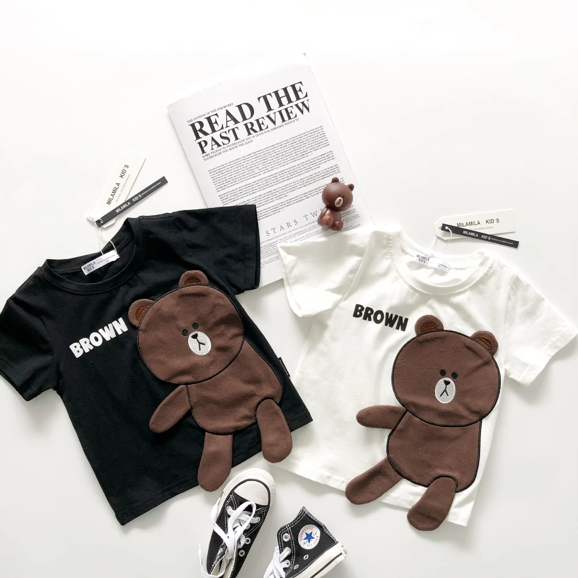 Tonytaobaby летняя новая стильная черно белая двухцветная футболка из чистого хлопка
