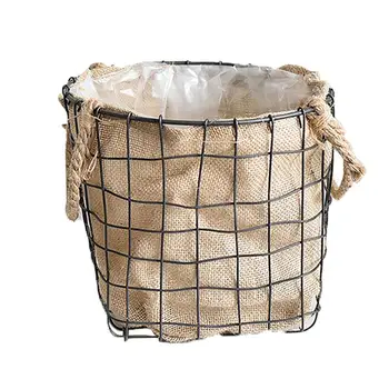 

1pc Flower Pot Macetas Plant Pot Planter Garden Accessories Reusable Lightweight Decorative Iron Art Flower Pot Linen Co-Worker