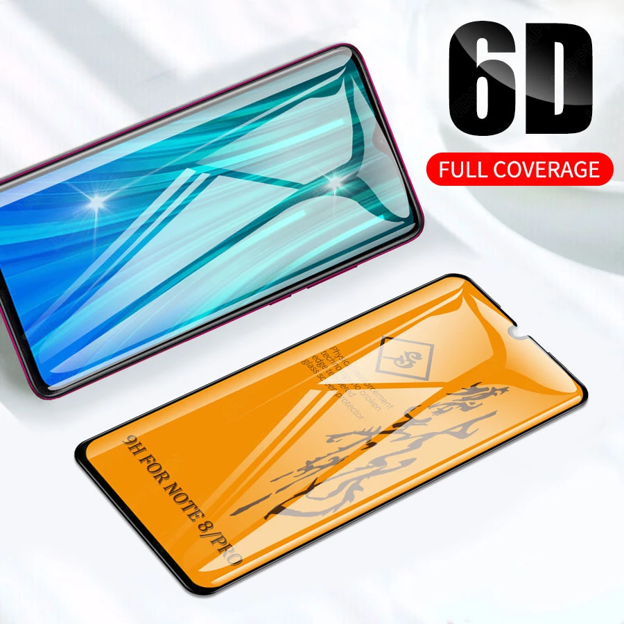 

6D Full Glue Tempered Glass for Xiaomi Mi Redmi Note 8 Full Cover Screen Protector Film for Redmi Note 8 Pro Protecive Glass