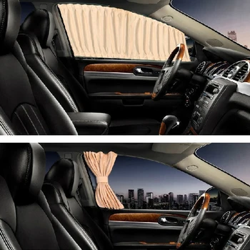 

Aluminum Alloy Elastic Car Side Window Sunshade Curtains Auto Windows Curtain Sun Visor Blinds Cover car-styling
