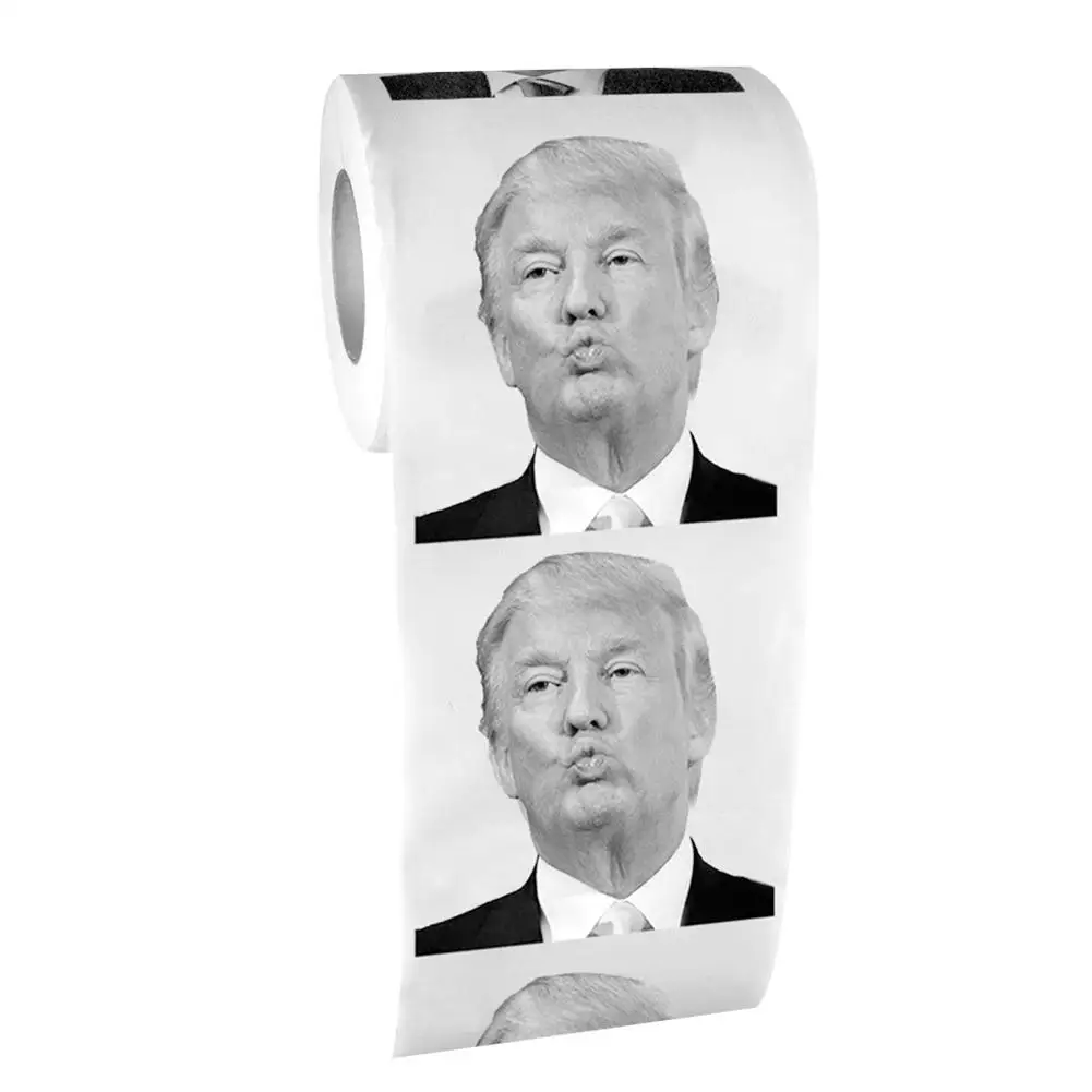 1 Roll Toilet Paper Bathroom Prank Joke Fun Paper Donald Trump Humour