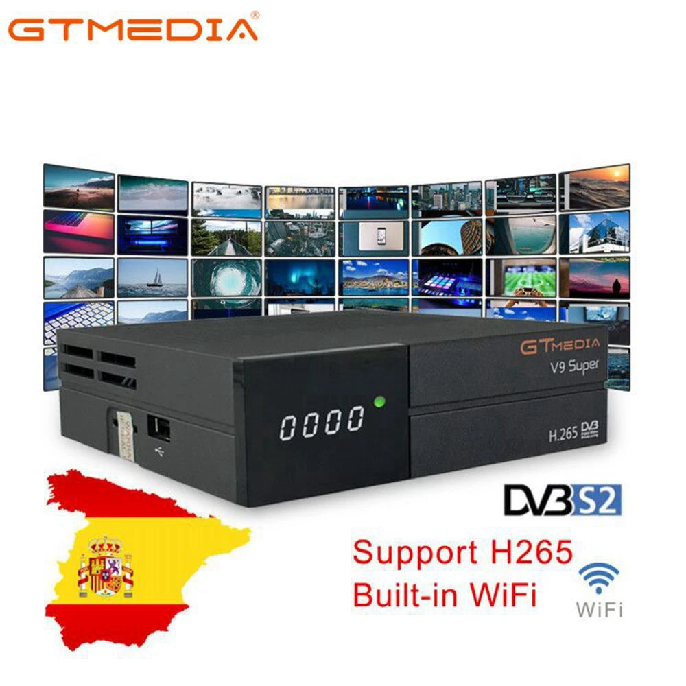 GTmedia V9 супер DVB S2 рецептор 4k спутниковый ресивер цифровой h.265 1080p Full HD Поддержка cccam newcam Youtube PVR wifi PowerVu - Цвет: V9 супер