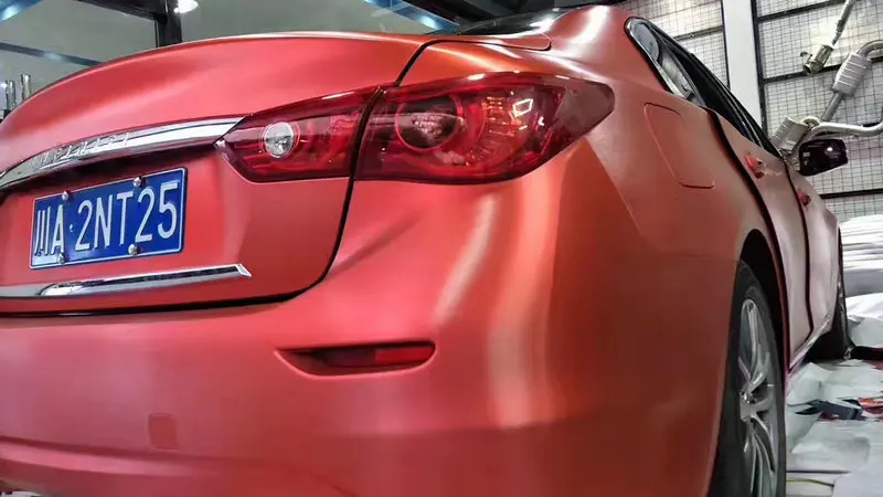 Red Brushed Metallic Vinyl Film-5