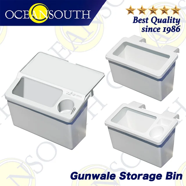 Oceansouth Gunwale Mounted Tackle Storage Bin With Integrated