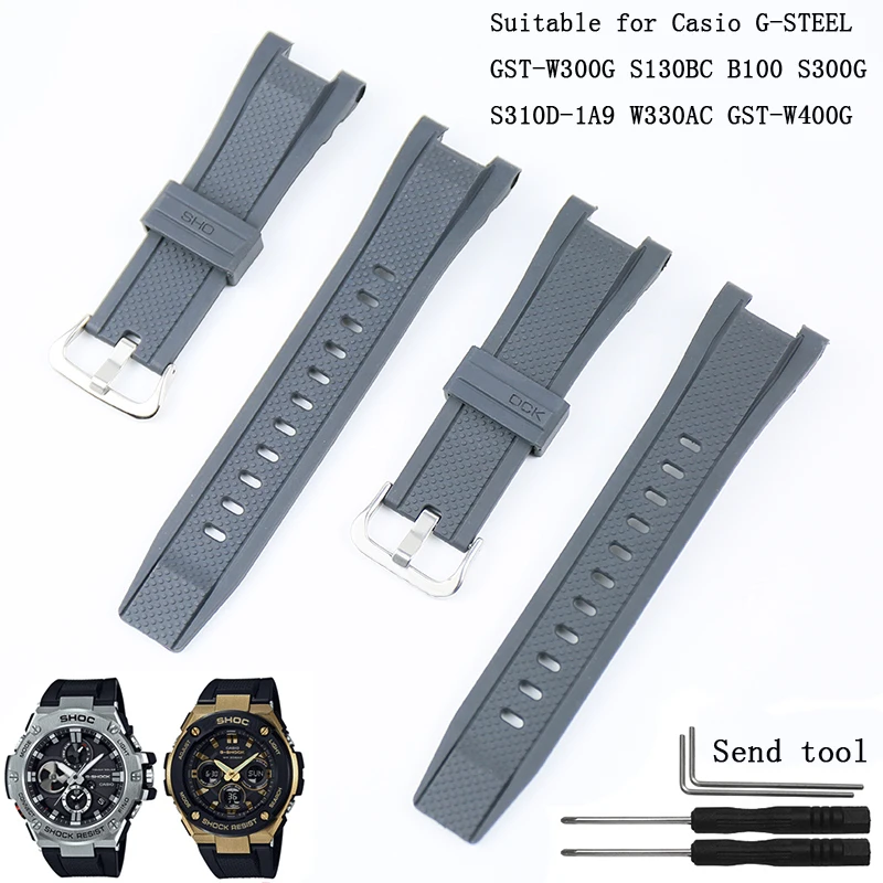 Accessori Per Orologi Fibbia Cinturino In Gomma Da Uomo Per Casio G-Shock Gst-W300G S130Bc S300G S310D-1A9 W330Ac Cinturino Sportivo In Silicone Da Do