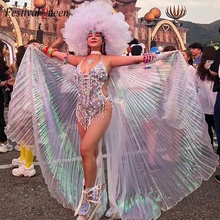 Блестящие прозрачные крылья бабочки для танца живота сценическое представление 360 градусов большие крылья бабочки реквизит с регулируемыми палочками