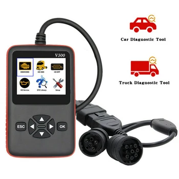 

V500 CarTruck 12V/24V Diagnostic Scanner for Car Truck Heavy Duty Auto Code Reader DPF Oil Reset CR-HD Diagnostic Tool PK NL102P