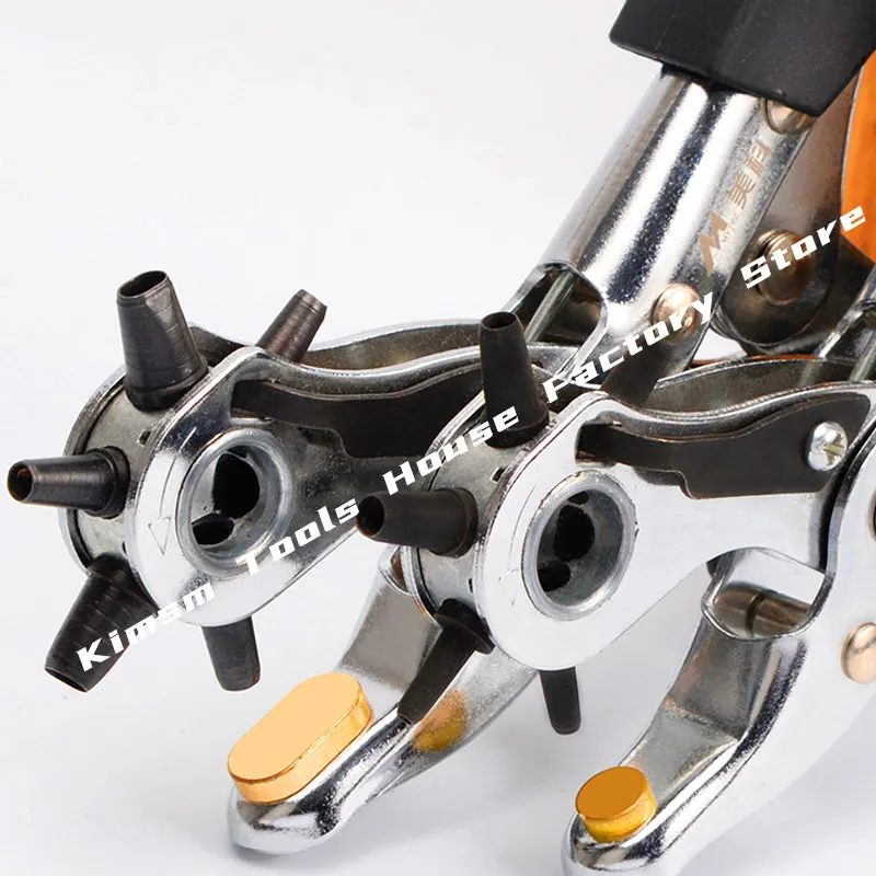 Ensemble de perforateurs pour ceinture en cuir avec 6 types de trous,  perforateur en acier au carbone pour trou rond, trou plat et trou ovale  (rond