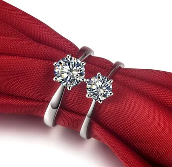 

TR241 NSCD Synthetic Gem Ring set for Women1/ 2CT 925 Sterling Silver