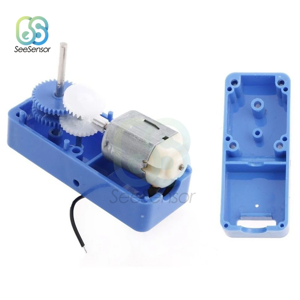 

1:94 DC1.5-6V Mini 130 DC Gear Motor 85-120 RPM Biaxial Output with Protective Box for DIY RC Car Robot Boat Toys Parts