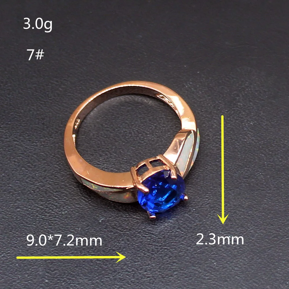Gemstonefactory Jewelry Big Promotion Single Unique 925 Silver Opal Blue Topaz Women Gifts Wedding Band Rings 7# 20214458