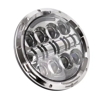 

7 Inch 80W Round Chrome LED Projector Headlights with H4 DRL for Jeep Wrangler JK LJ CJ Motorcycle