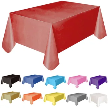 

137x183cm Solid Fitted Polyester Tablecloth Rectangular Table Cover Wedding Banquet Trade Show Waterproof