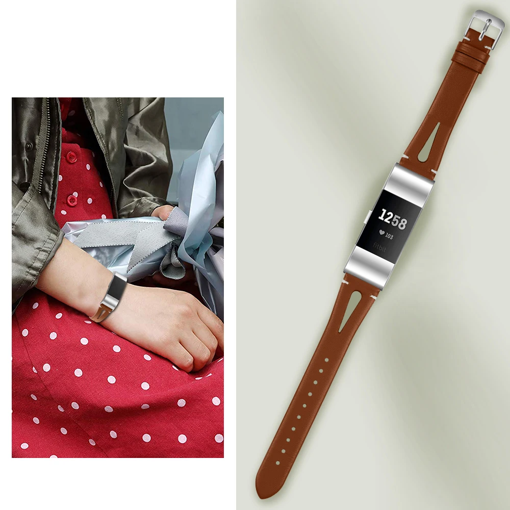 OULUCCI красочные кожаные браслеты для браслета fitbit charge 2 Женские часы мягкий браслет для fitbit charge 3 ремешок для часов