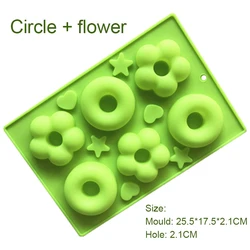 Silicone Donut & Pastry Baking Molds - Versatile Round Dessert & Muffin Maker (Circles And Flowers)
