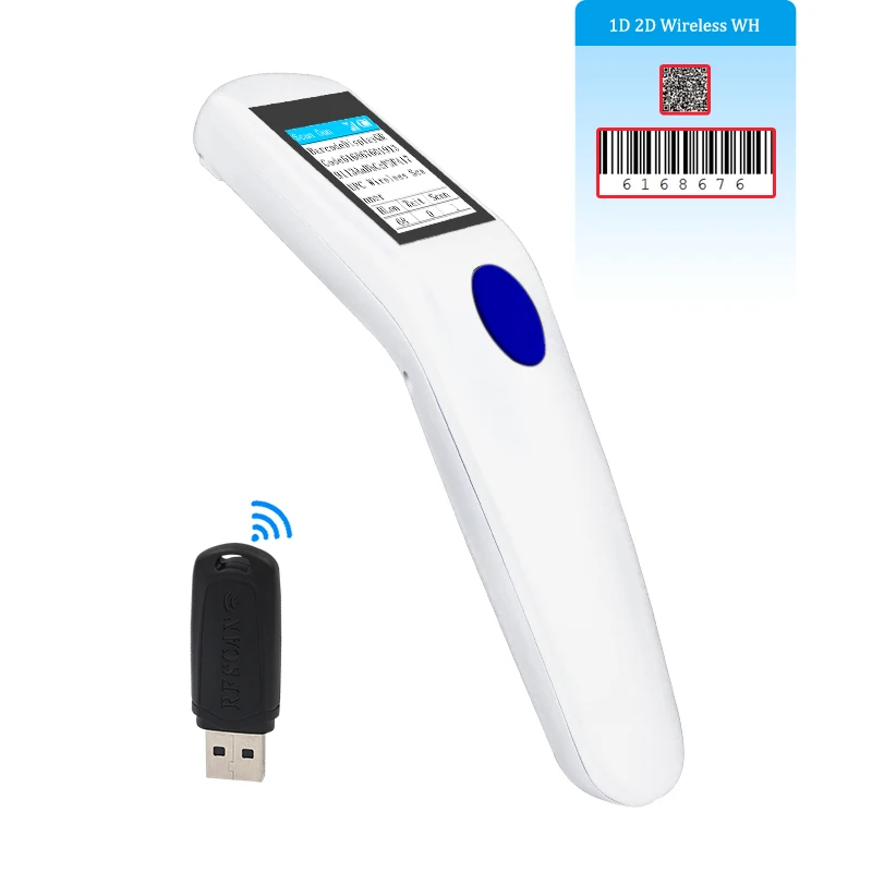 Barcode Sanners Wireless 1D  2D QRcode Reader RF Data Matrix UPC A GS1 Aztec Code Display mini scanner Scanners