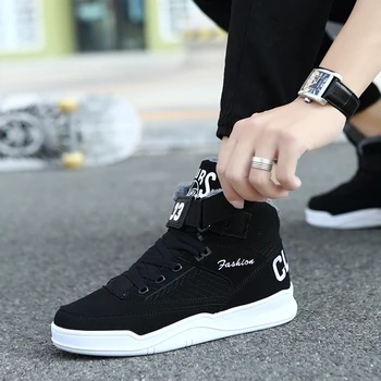 

Winter Warm Men Snow Boots High Top Fur Men's Boots Fashion Men Cotton Shoes Casual Men's Shoes Plush Big Size 48 Running Shoes