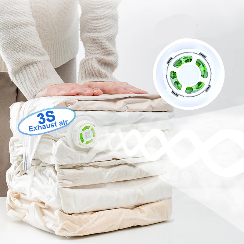 Vacuum Storage Bags,1/5 Pack Large Vacuum Compression Storage Bags for  Duvets Cloths,No need pump Exhaust Air Just Need 3 Second