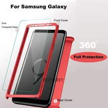 360 градусов полный ударопрочный жесткий чехол для samsung Galaxy J4 J2 a2 core M20 M10 A8S со стеклом для samsung A9 A7 чехол