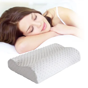 

Memory Foam Bed Orthopedic Pillow for Neck Pain Sleeping with Embroidered Care Cervical Spine Slow Rebound Pillows for Sleeping