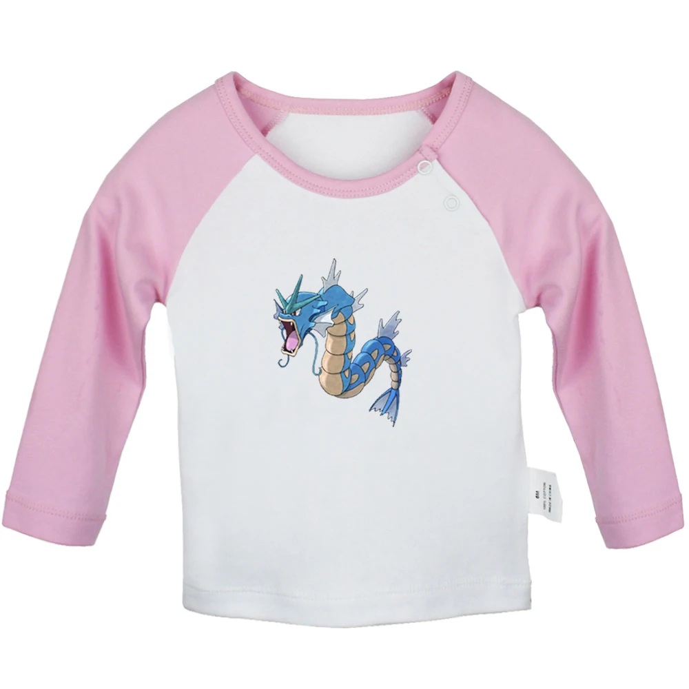 JcBabyYCP951C Милый мультяшный Покемон Dratini Gyarados Lapras Poliwag дизайн новорожденных детей футболки с длинными рукавами реглан для малышей - Цвет: JcBabyYCP951C