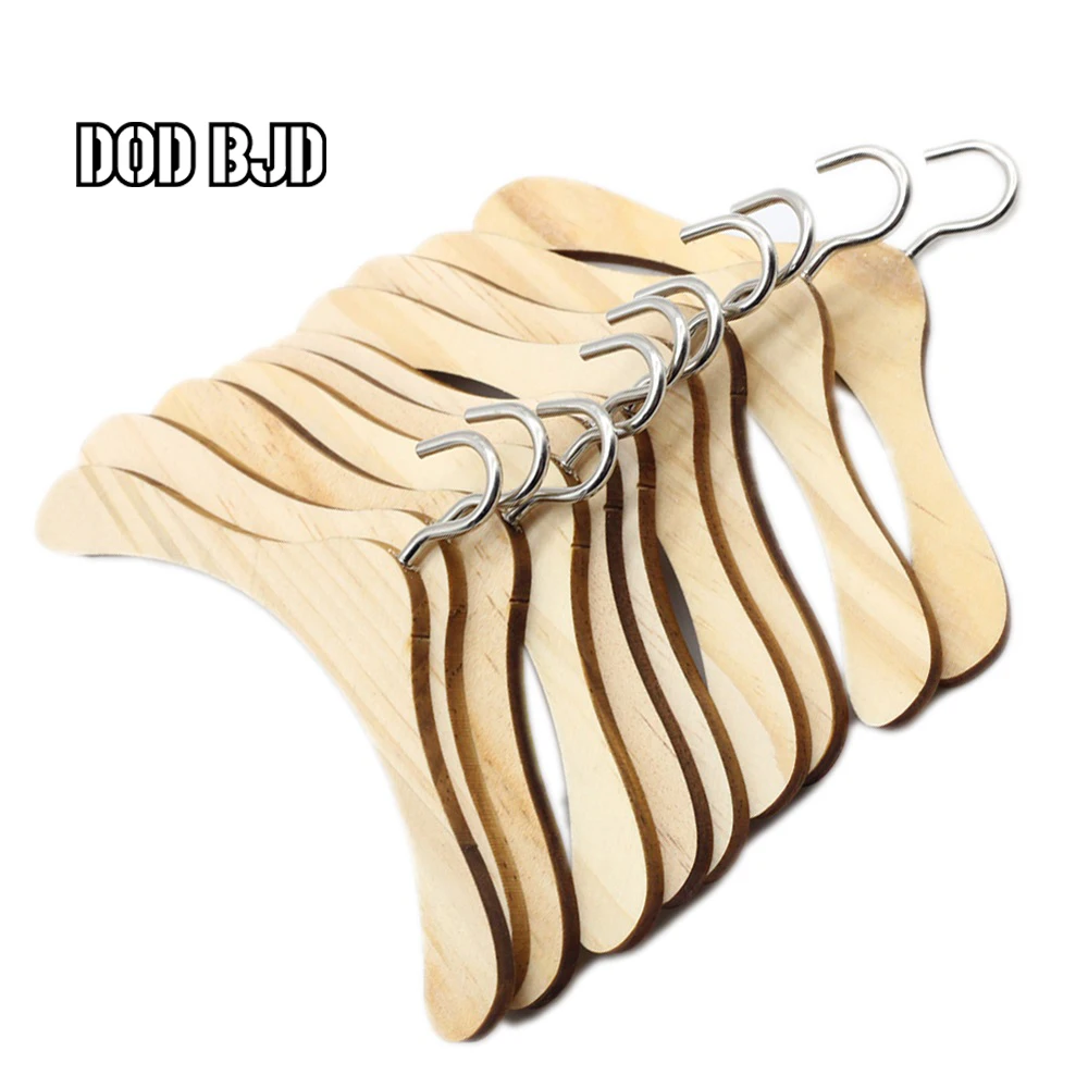 Hanger Doll Clothes Wooden Mini 10pcs/Lot 6cm/10cm/15cm 1/3 1/6 1/12 Storage Rack