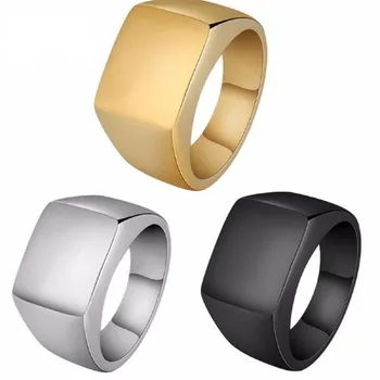 Smooth Men’s Black Rock Punk Rings Cool Fashion Individuality Signet Ring For Women Man Party Jewelry
