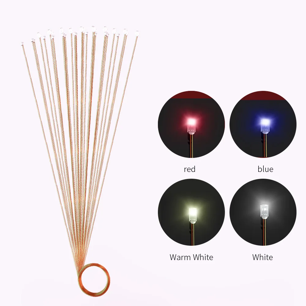 0.1 Millimetri Hanno Cablato Il Led Smd 0603 0805 Modelli Della Lampada 3V Treno Micro Litz Pre-Saldato Per I Giocattoli Che Accendono 10 Pz/Lotto