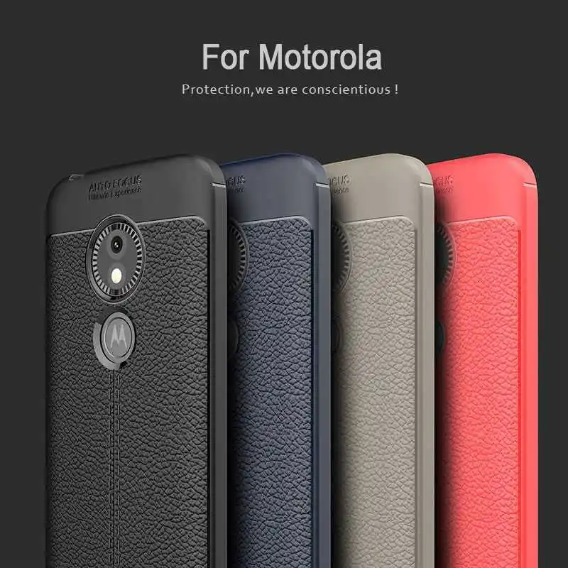 Mokoemi Lichee Shock Proof Soft Case For Motorola Moto E5 P30 Play Go C E4 Plus X4 P40 Note One Hyper Phone Cover |