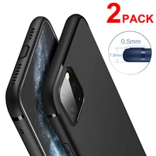 2 шт. в упаковке, тонкий мягкий силиконовый чехол для iPhone 11 Pro Max, тонкий противоударный Резиновый ТПУ гелевый Чехол для iPhone XS XR X 7 8+ 6s