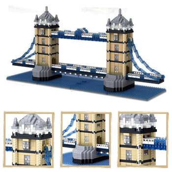 

LZ8007 Architecture London Twin Bridges Building Blocks Micro Diamond Assemble Educational Kits Bricks Toy for Children