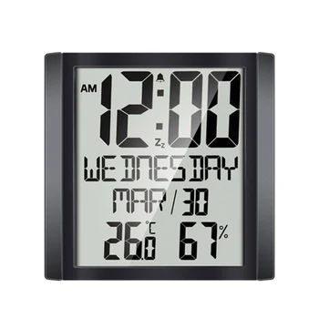 

Promotion! Large Sn Wall Clock Home Temperature and Humidity Meter Alarm Clock Living Room Digital Electronic Clock