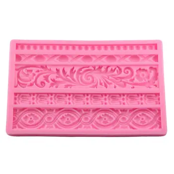 

Baroque Scroll Relief Cake Border Food Grade Silicone Mold Frame Fondant Cake Decorating Tools Candy Chocolate Gumpaste Mould