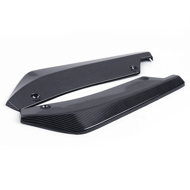 2Pcs Universal Car Rear Bumper Lip Diffuser Splitter Spoiler Scratch Protector Carbon Fiber